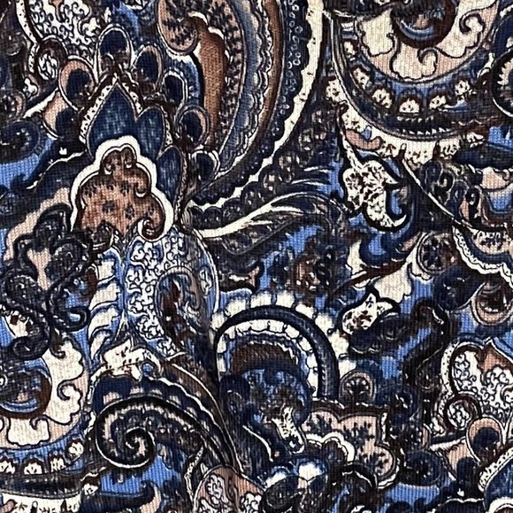 BLUE SKY Bamboo Cotton Blue Paisley Sweater Set - Cardigan and Tank - Picture 3 of 6